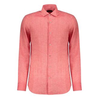 Moorer Heren, Overhemden, Rood, Maat: 3XL Linnen