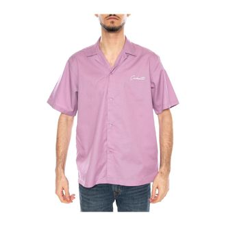 Carhartt Work in Progress S/S Delray Shirt - Heren - Korte mouwen Overhemden - Paars - S - Overhemden