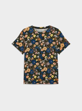 Contemporaine Womens Patterned flowy crew-neck T-shirt
