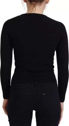 Dolce & Gabbana Black Button Down Slim Cardigan Wool Womens Sweater (Pre-Owned)