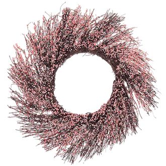 Beliani Beliani - Corona De Puerta Rosa Flor Artificial Decorativa Hecha A Mano Redonda 50 Cm Decoraci&oacute;n De La Pared De Mesa Estilo R&uacute;stico Galletas