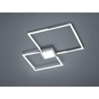 Trio Leuchten Hydra Plafoniera Led Cromo Doppio Quadrato+luce Centrale Dimmerabile Con Interr. 65cmx65cm