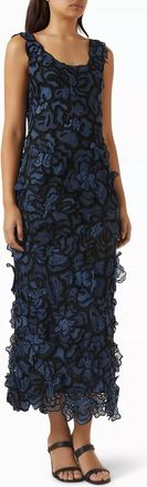 SIMKHAI Corinna Lace Midi Dress In Dark Indigo Multi