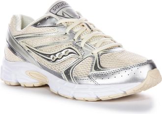 Saucony Womens Ride Millennium, Cream/Silver, 7 Women/5.5 Men