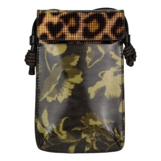 Dries Van Noten Phone Accessories, male, Green, Size: ONE SIZE Leather Phone Case with Long Strap