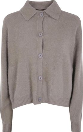 C.T. Plage Ct 26103 Polo Neck Longsleeve Cardigan - Dames - Vesten - Beige - XS - Wol - Truien & Vesten
