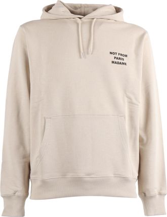 Dr&ocirc;le de Monsieur Beige Mastic Bold Slogan Hoodie