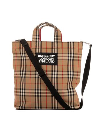 Burberry check-pattern tote bag - Neutrals