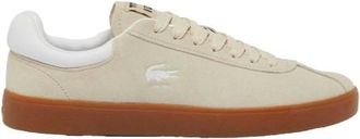 Lacoste Heren Baseshot Su&egrave;de Trainers (Beige)