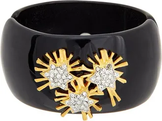 Kenneth Jay Lane 22K Plated Hinged Cuff Bracelet