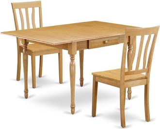 East West Furniture Dining Room Set Oak, MZAN3-OAK-W