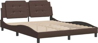 vidaXL Vidaxl - Estructura De Cama Sin Colch&oacute;n Cuero Sint&eacute;tico Marr&oacute;n 160x200cm