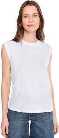 Pact Featherweight Slub Relaxed Muscle T-Shirts Womens Clothing White : SM, Cotton