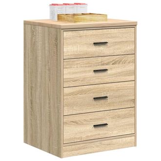 Berkfield Home Garage Storage Cabinet Sonoma Oak 60x51x85 cm Solid Wood Pine in Brown | Size: 60 x 51 x 85 cm