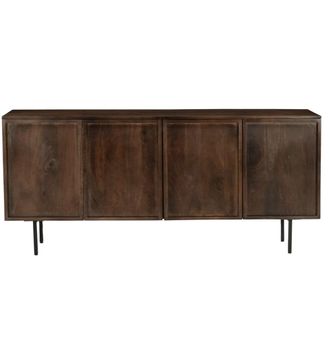 Moloo Aparador de 4 puertas en madera maciza marr&oacute;n