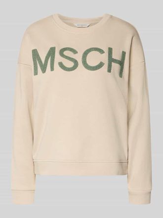Moss Copenhagen Sweatshirt mit Label-Stitching Modell Mela Briena in Beige, Gr&ouml;&szlig;e L/XL