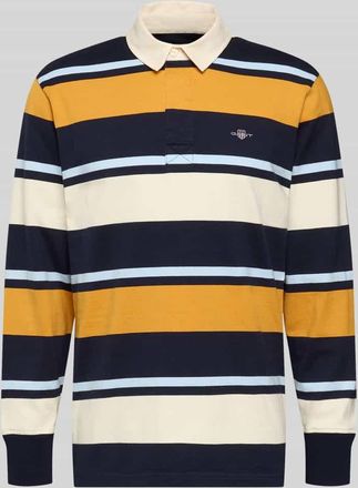 GANT Sweatshirt mit Polokragen und Label-Stitching in Marine, Gr&ouml;&szlig;e 4XL