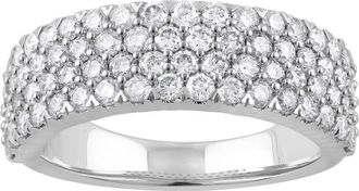 Grown Brilliance 1.45 Carat 14K White Gold Round Cut Lab Grown Diamond Wedding Band for Women -Color/Clarity-IJI1