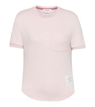 Thom Browne Light Pink Logo Crew Neck T-Shirt