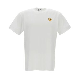Comme Des Gar&ccedil;ons Gold Heart T-Shirt - male - Comme des Gar&ccedil;ons Play - T-Shirts - White - XL - Tops