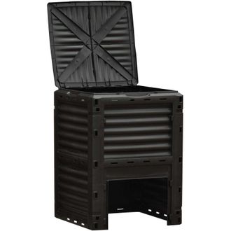 OUTSUNNY Compostiera da Giardino 300L con Coperchio a Incastro