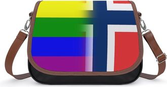 Generic LGBT Gay Norway Flag Small Womens Crossbody Bags Shoulder Handbag with Adjustable Strap for Travel