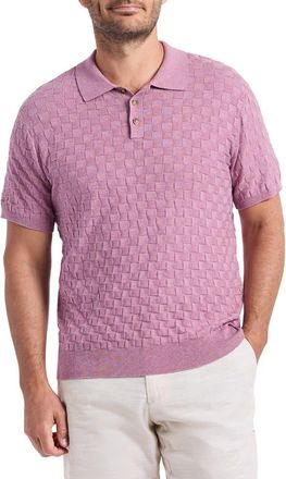 Robert Graham Hampson Cotton Polo Sweater in Light Pink at Nordstrom, Size Xxx-Large