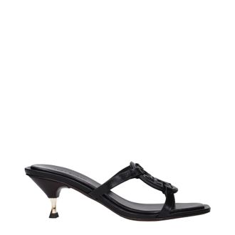 Tory Burch Tory Burch Damens Ledersandalen Schwarz