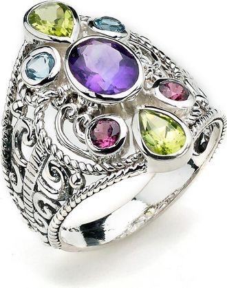 Samuel B. Sterling Silver Multi Gemstone Ring at Nordstrom Rack, Size 6