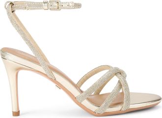 Kurt Geiger Womens Abra Heel Sandals - Gold Fabric - Size UK 8