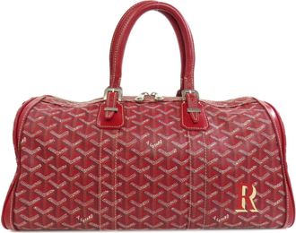 Goyard Red Color Coated Canvas Boston Bag (Pre-Owned)