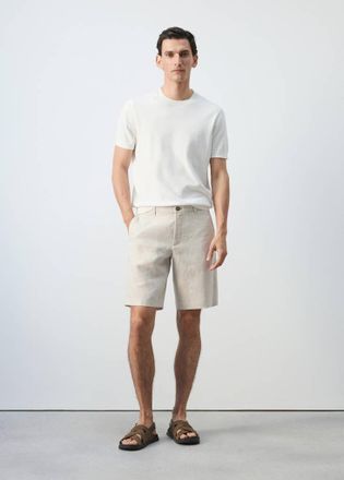 Mango Bermuda slim-fit 100% lino grezzo - Uomo - 44 - MANGO MAN