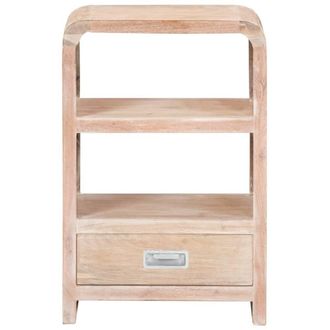 Berkfield Home Beautiful Bedside Table 40x30x60 cm Solid Acacia Wood in Light Sand | Size: 40 x 30 x 60 cm