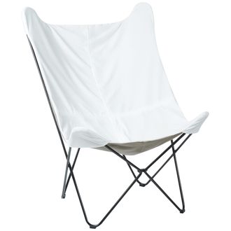 Beliani Beliani - Sill&oacute;n De Terciopelo Blanco Negro Mariposa Patas Sala De Estar Dormitorio Nybro