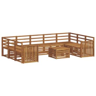 vidaXL Conjunto De Sof&aacute;s De Exterior 10 Uds. Natural Vidaxl