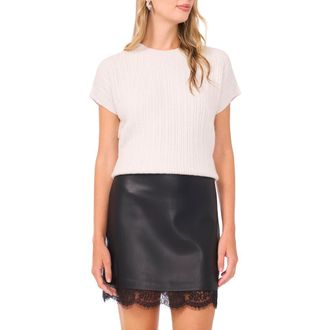 Vince Camuto Sequin Detail Rib Sweater in Ivory Silver at Nordstrom Rack, Size Xx-Large