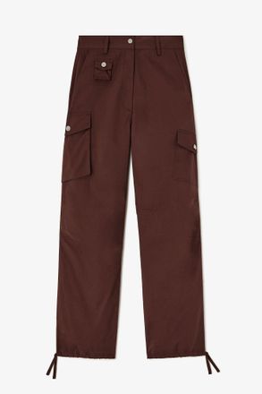Ganni Brown Cargo Pants in Cotton - Size 32 Organic