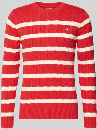 GANT Slim Fit Pullover in Strick-Optik in Apricot, Gr&ouml;&szlig;e XXXL