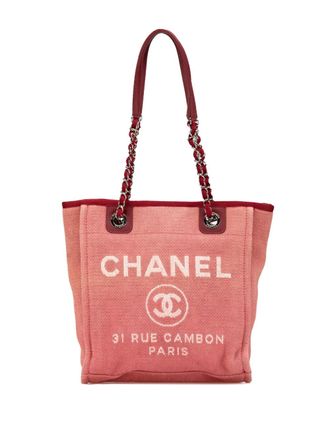 Chanel 2011 Deauville kleine canvas shopper - Rood