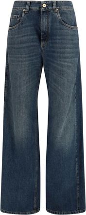 Brunello Cucinelli Jeans Monili a vita alta e gamba ampia - - Jeans - Donna - Blu - M