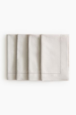 H&M 4er-Pack Baumwollservietten - Hellbeige