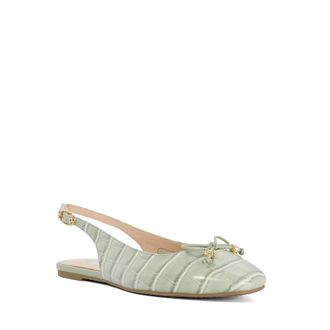 Dune London Womens Ladies Haiiden - Slingback Ballet Flats - Green Leather - Size UK 6