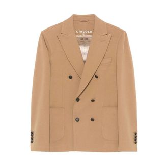 Circolo 1901 Double-Breasted Blazer - male - Circolo 1901 - Blazers - Brown - 2XL - Jackets