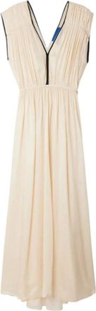 Mes Demoiselles... Blava Dress - Dames - Maxi kleedjes - Beige - XS - Satijn - Kleedjes