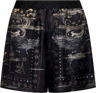 John Richmond Zijden Bermuda shorts met decoratieve print - Heren - Korte Broeken - Zwart - L - Korte Broeken