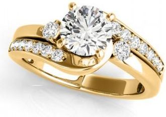 Allurez Swirl Design Diamond Engagement Ring Setting 14k Yellow Gold 0.38ct