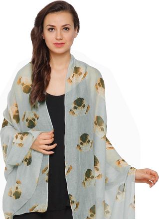 World of Shawls Ladies Girls Pug Dog Puppy Pugs Scarf Neck Wrap Shawl Soft Fashion London (Silver)