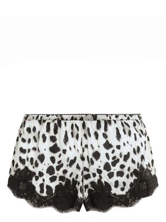 Dolce & Gabbana Satijnen shorts met luipaardprint - Beige