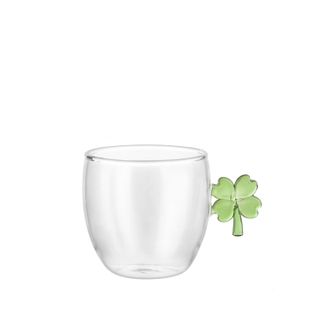 KASANOVA Tazzina in vetro borosilicato 120 ml quadrifoglio