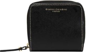Gianni Chiarini Accessoires, Dames, Zwart, ONE Size, Leer, Leren Portemonnee met Rits